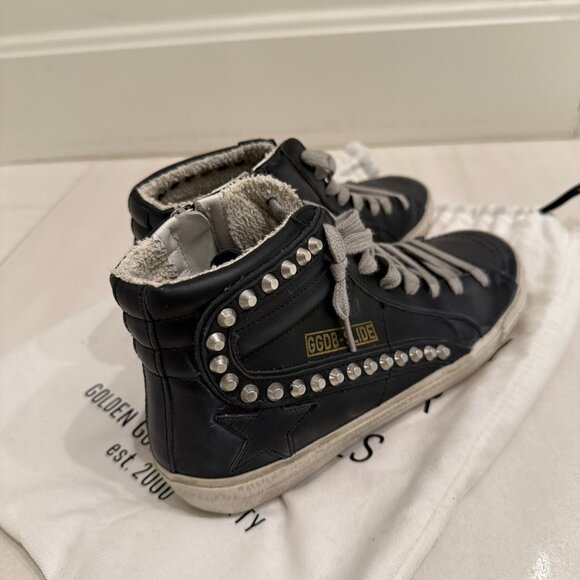 Golden Goose Slide Distressed Studded Sneakers - Picture 7 of 10